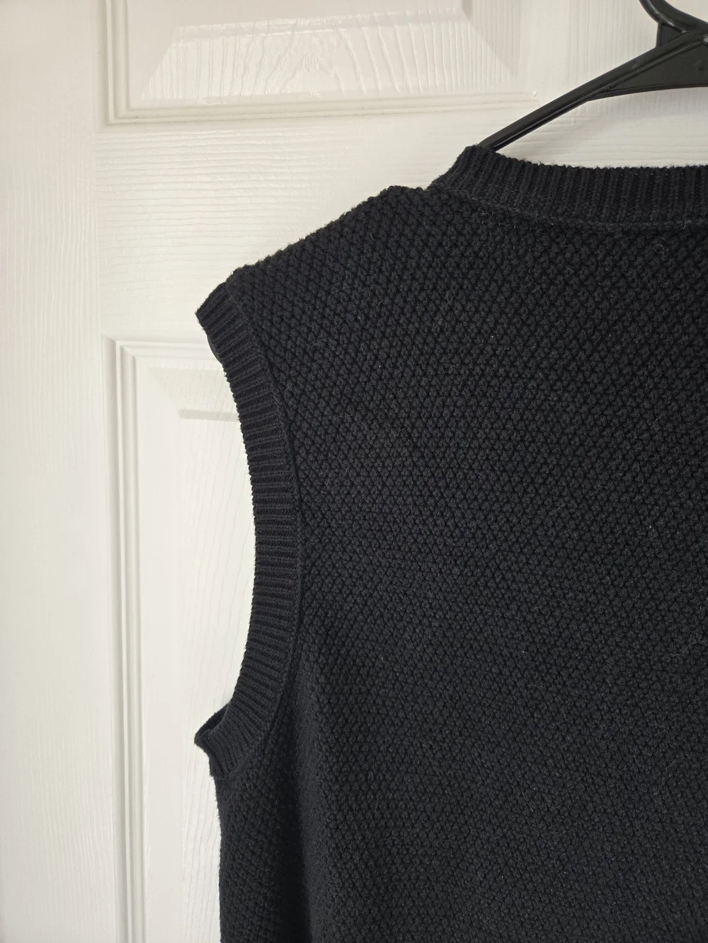 Lizsport Vintage Black Cable Knit Button-Front Sweater Vest Size Medium - Picture 5 of 5